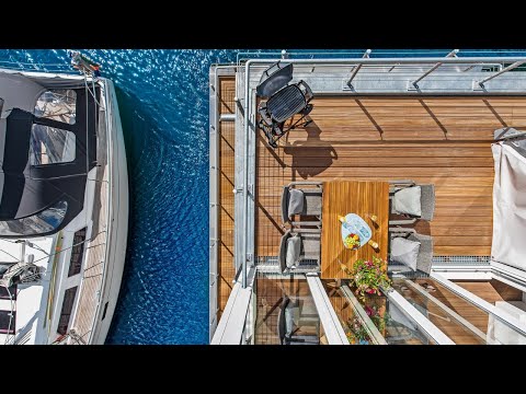 Wir stellen euch ein Hausboot / schwimmendes Haus im OstseeResort Olpenitz vor