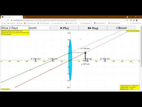 Physics 1570. Thin lens virtual lab demo.