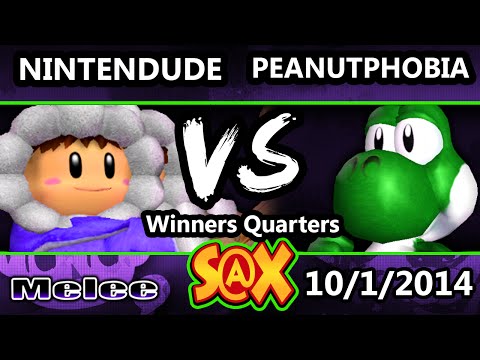 S@X - Nintendude (Ice Climbers) Vs. Peanutphobia (Yoshi SSBM Winners Quarters - Melee