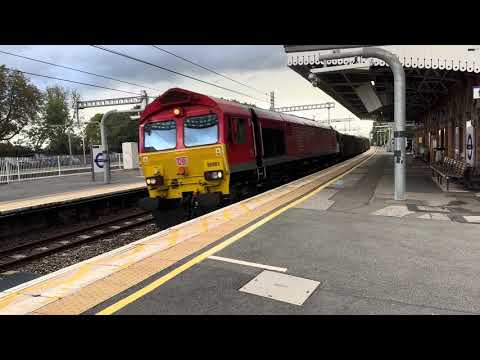 DB Schenker class 66001 speeds through Taplow station as 6L02 to Bow East
