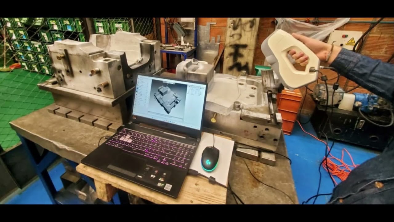 Proceso de escaneo 3D e ingeniería inversa para molde de soplado