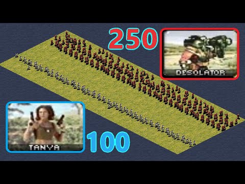 Tanya vs Desolator - long battle area - Same Cost - Red Alert 2