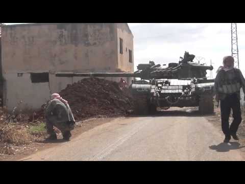 استهداف حاجز لقوات النظام في جلين من قبل لواء المعتز بالله بقذائف الدبابات في محافظة درعا