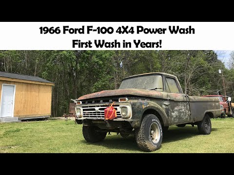 Satisfying Power Wash! Junkyard Ford F-100 4X4 First Power Wash in Years!