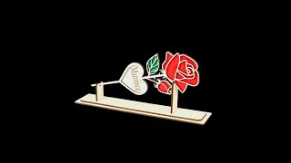 Dřevěná růže s věnováním