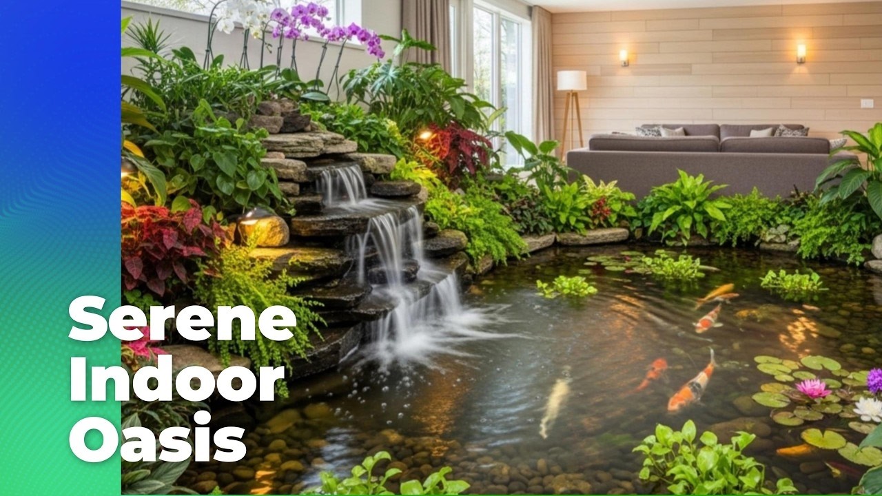 Indoor Garden Pond & Waterfall Ideas | Transform Your Home Into a Serene Indoor Oasis 🌿💧✨