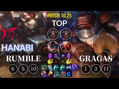 TLN Hanabi Rumble vs Gragas Top - KR Patch 10.25