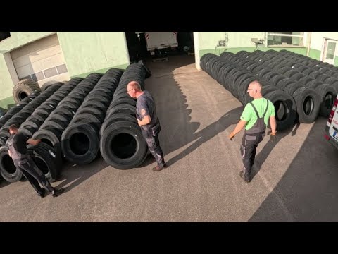 Unloading 192 Truck Tyres by Hand – 11,000KG of Heavy Lifting!