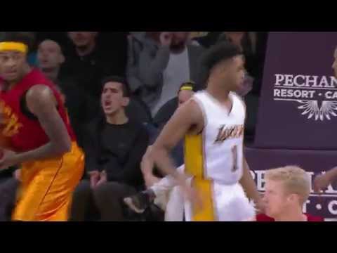 D'Angelo Russell hits Larry Nance Jr. | Pacers vs Lakers | 11.29.2015