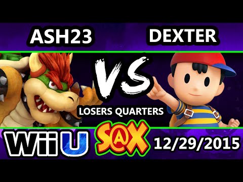 S@X 130 - Ash23 (Bowser) Vs. Dexter (Ness) SSB4 Losers Quarters - Smash Wii U - Smash 4