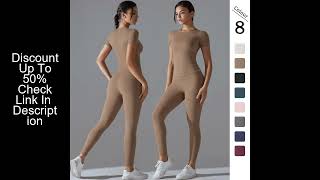 Download the video "Yoga Set Women Workout Set Sportswear Gym Clothing Fitness Shorts Sleeve Crop Top High Waist Legging"
