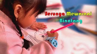 Serunya mewarnai binatang di perpustakaan Kaltara