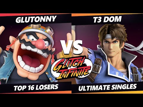 Glitch Infinite Top 16 - Glutonny (Wario) Vs. T3 Dom (Richter) - SSBU Ultimate Tournament