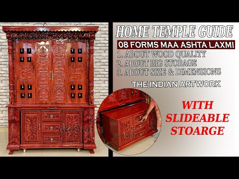 YT1081 Premium Teakwood Ashtalakshmi Temple with OM & Swastik Symbol at Best Price Video