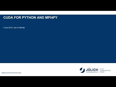 High Performance Computing With Python Cuda For Python And Mpi4py