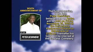 Peter Desriviere ~ Short Obituary