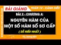 Toán 12 Cánh diều Bài 2: Nguyên hàm của một số hàm số sơ cấp