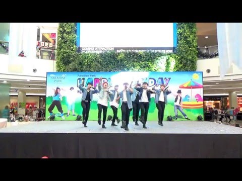 160110 [Wide] JUST cover BTS - Danger + Boyz with Fun + DOPE @Paradise Park K-POPS 2016 (Final)