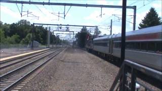 preview picture of video 'Providence and Worcester BNSF Unit - AEM-7 Double Header - Old Saybrook 6-29-2011'
