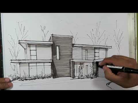 how to draw a house with markers - YouTube