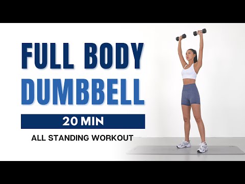 20 Min FULL BODY DUMBBELL WORKOUT at Home | Standing Only, Beginner Friendly