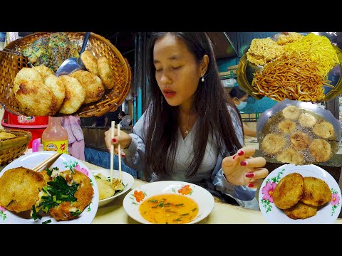 Garlic Chives Cakes For Breakfast -  Delicious Street Food @ Deum Thkouv Marekt