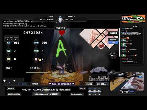 osu! | FlyingTuna | toby fox - ASGORE (Metal Cover) [DETERMINATION] +HD,HR 99.31% 2❌ | #1 (HD)HR!