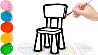 How to Draw a Wooden Chair for Kids | Easy Step-by-Step Drawing & Coloring