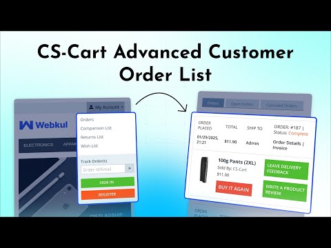 How to Enhance Your CS-Cart Customer Order List Like Amazon?