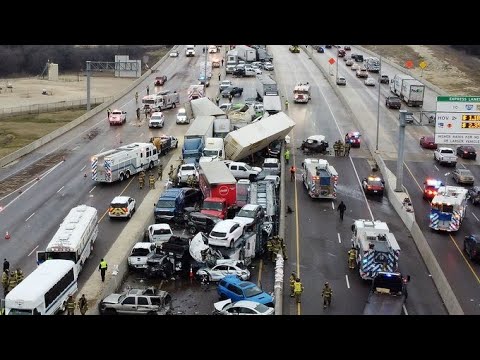 Гололёд стал причиной массового ДТП в Техасе 11 февраля 2021 года