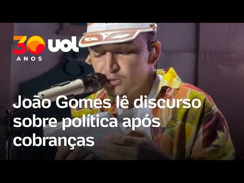 Após críticas, João Gomes lê discurso sobre posição política, mas não declara voto