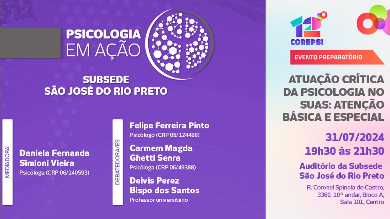 Atuação crítica da Psicologia no Suas: atenção básica e especial — São José do Rio Preto