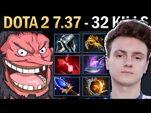 Axe Gameplay Miracle with 32 Kills and Aghanims - Dota 7.37