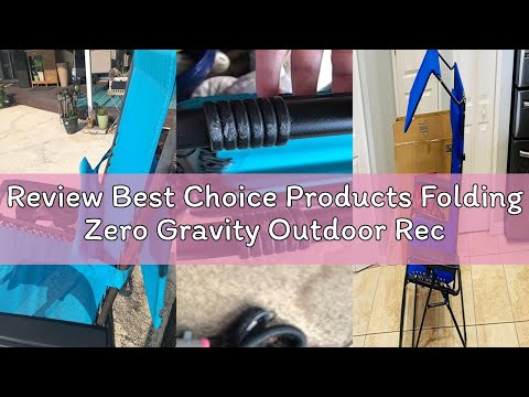 Best Choice Products Folding Zero Gravity Outdoor Recliner Patio Lounge Chair w/Adjustable Canopy Shade, Headrest, Side Accessory Tray, Textilene Mesh - Dusty Blue video review thumbnail