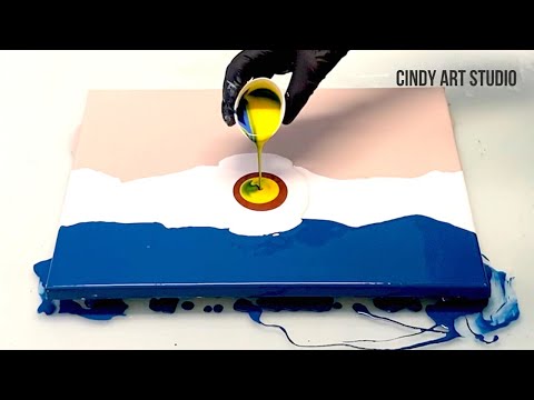 Acrylic pearl pour w/transparent paints. Acrylic pearl pour easy. Acrylic pearl pouring abstract art