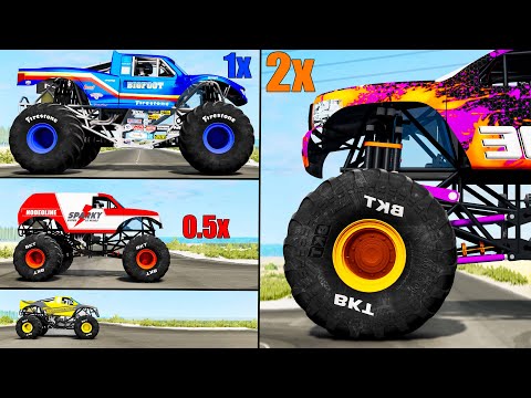 Big vs Medium vs Small Monster Trucks #8 - Beamng drive