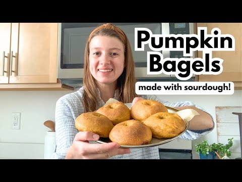 Soft and Fluffy Sourdough Pumpkin Bagels | Made From Scratch!