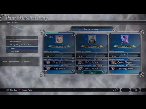 Character Rotation Dissidia FF Open Beta Party