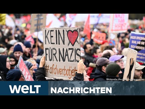MASSENPROTESTE GEGEN RECHTS: Wieder gehen Hunderttausende gegen AFD auf die Straßen | WELT Stream