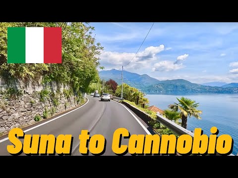 Driving in Italy from Suna to Cannobio in May 2023 on Lake Maggiore Drone video at the end