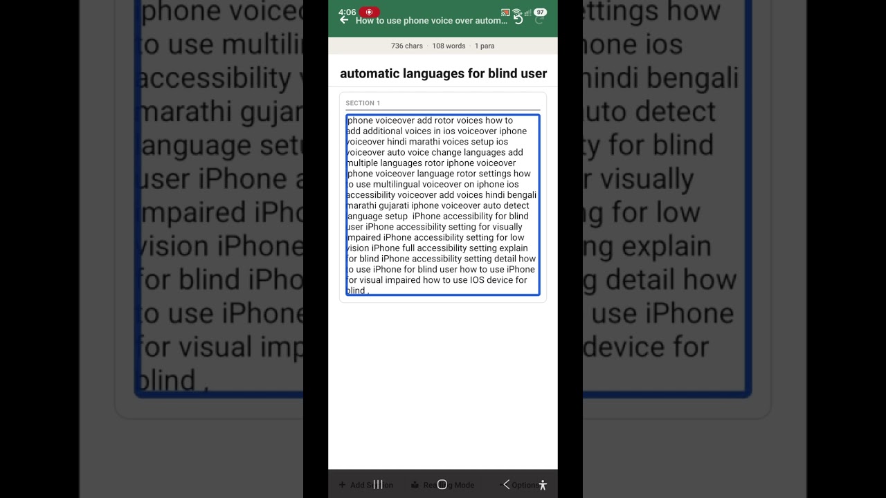 Voice over screen reader I O S 27 new update for blind multiple voices switching improvement   