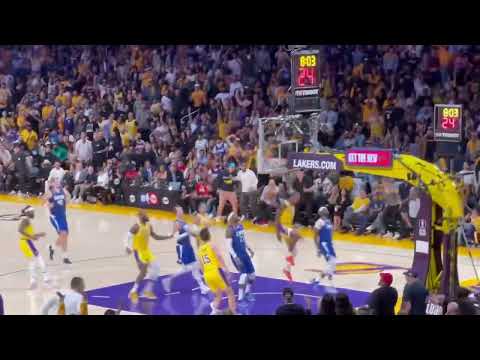LeBron’s epic block on Paul George leads to this fast break Dunk - Fan Angle #lakers #clippers #nba
