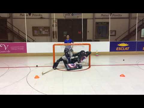 Gerard Camps i Edu Romero. Mejora habilidades detrás de la portería.