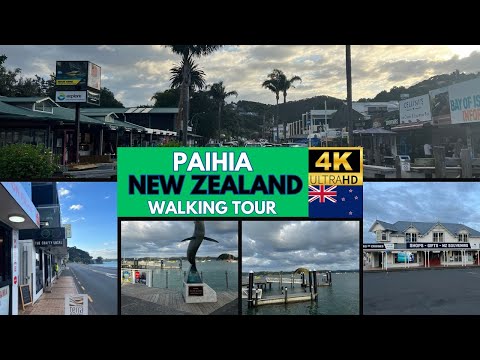 Paihia, New Zealand Walking Tour | 4K 60FPS