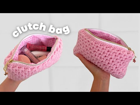 Crochet Flower Clutch / Pouch Tutorial ♡ step by step
