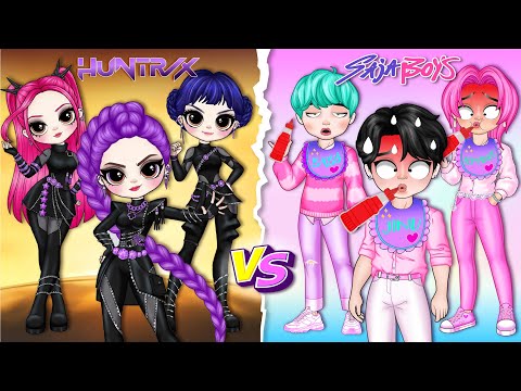 K-Pop Demon Hunters: Huntrix vs Saja Boys — Who Will WIN? | DIY Fashion Paper Dolls