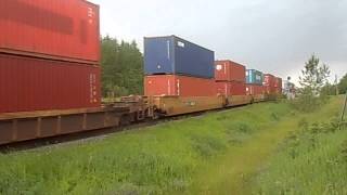 preview picture of video 'Goods Train Evansburg Alberta'