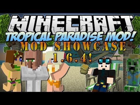 Minecraft | Tropical Paradise Mod! (Palms & Fancy Fish & and more!) | Mod Showcase 1.6.4