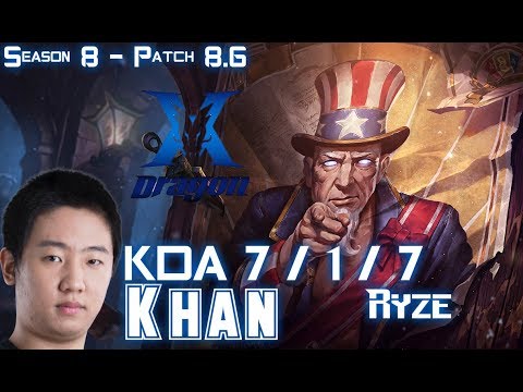 KZ Khan RYZE vs ORIANNA Mid - Patch 8.6 KR Ranked