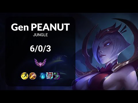 Gen Peanut Elise vs Lee Sin JUNGLE - KR MASTER Patch 14.2